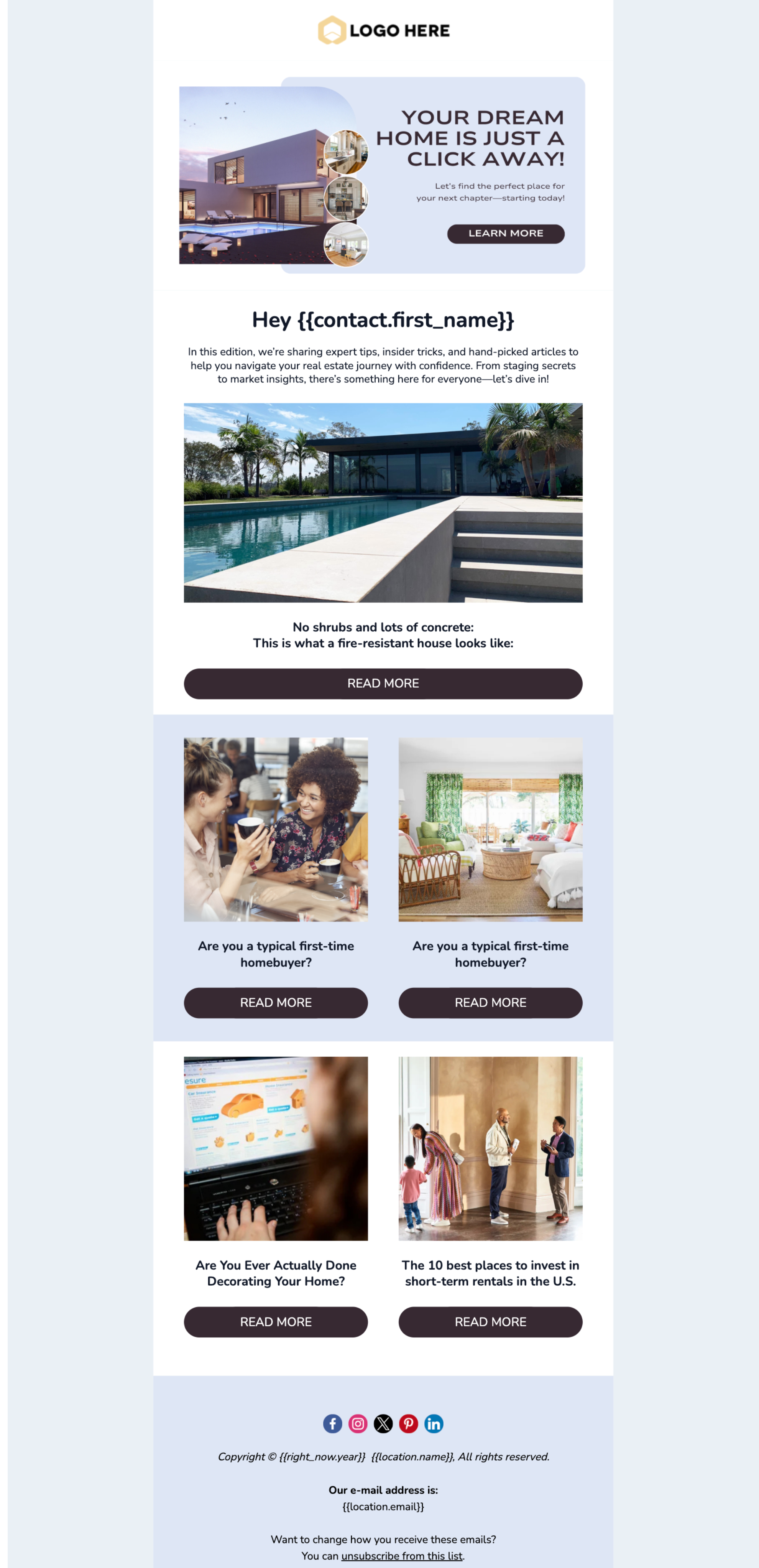 Email template pentru agenți imobiliari