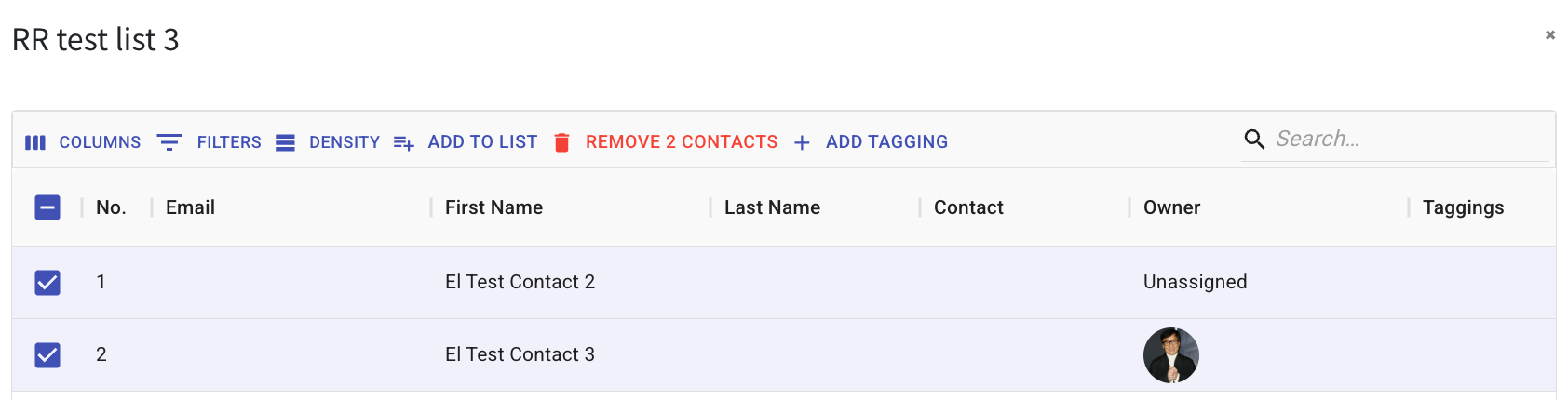 add tagging in contact list