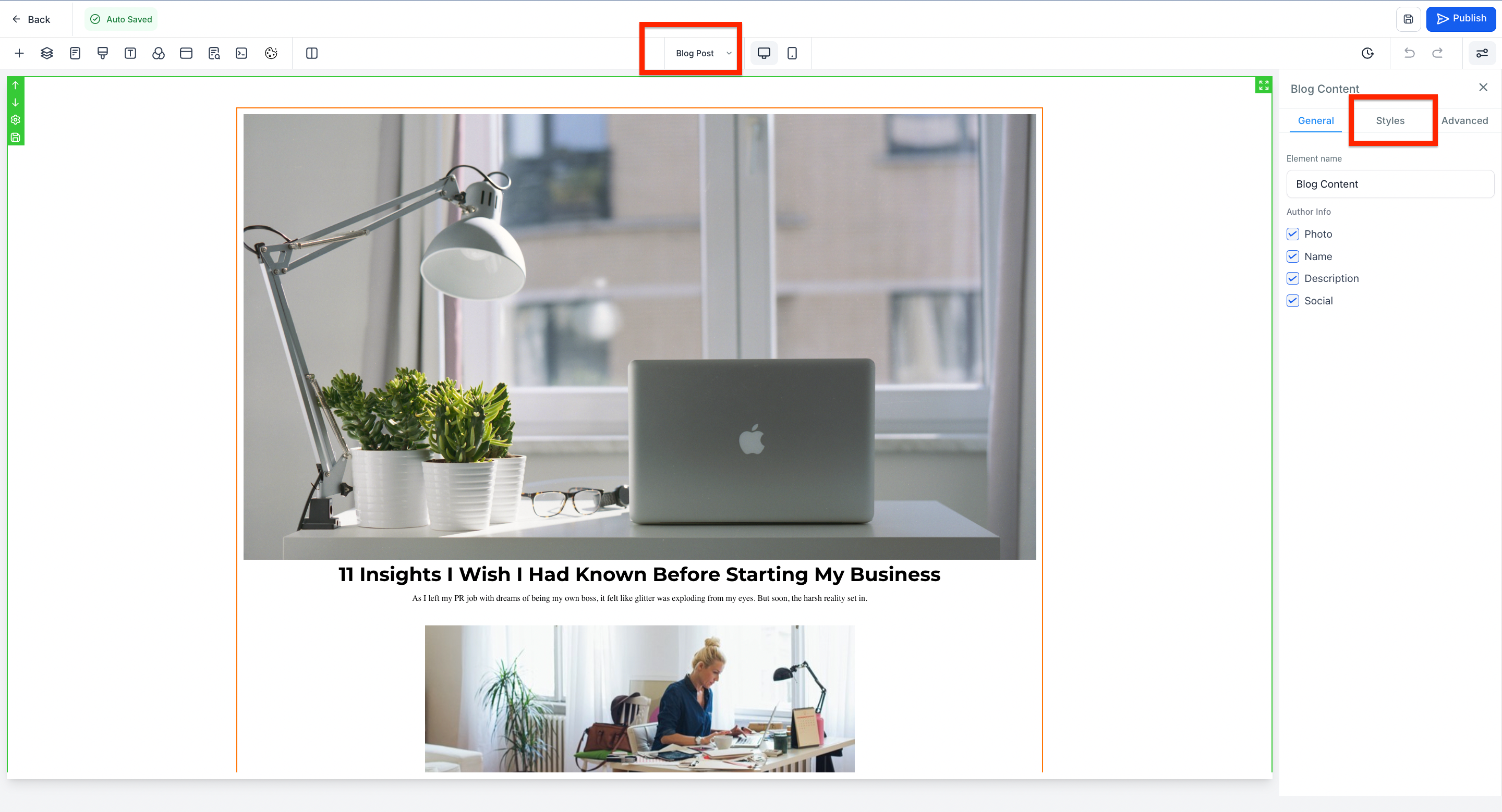 Blog Content Elements